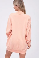 Mock Neck Oversized Sweatshirt | Sorbet