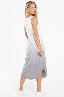 Reverie Scoop Dip Dye Dress | Soft Grey