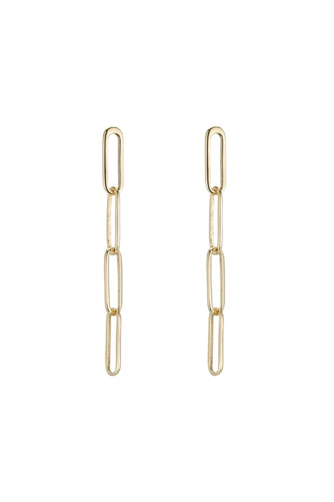 Seattle Paperclip Chain Drop Earrings | Gold