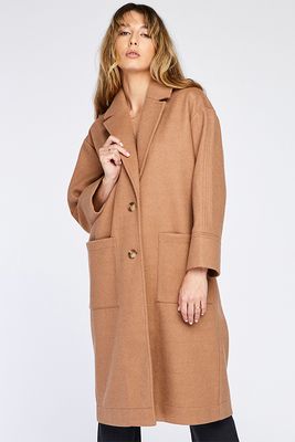 Annabel Brushed Knit Coat | Heather Toffee
