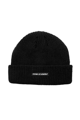 Fisherman Rubber Patch Beanie | Black