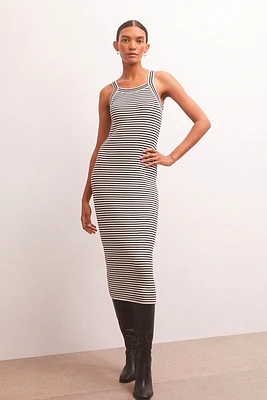 Brooks Stripe Midi Dress | Black