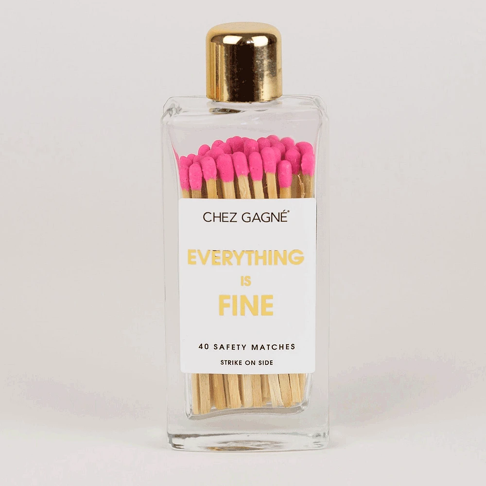 Everything Is Fine Glass Bottle Matches