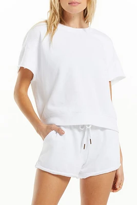 Adah Fleece Top | White