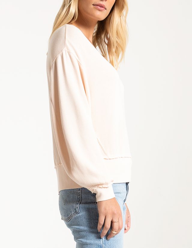 Z Supply Deep V Pullover, Rosewater