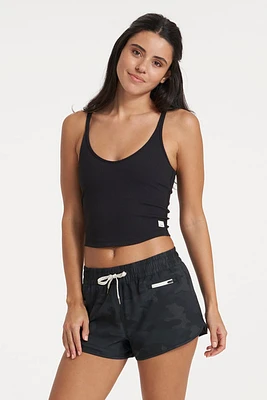 Rib Crop Tank | Black