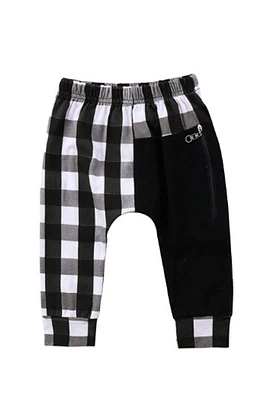 Checkered Kids Jogger | Black/White