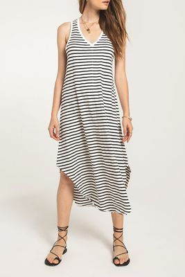 Reverie Stripe Dress | Black/D. White