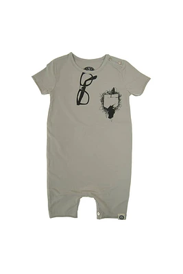 Smarty Pants Spatter Kids Romper | Grey