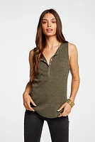 Rib Henley Muscle Tank | Uniform