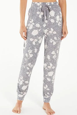 Comfy Soft Floral Jogger | Grey Slate