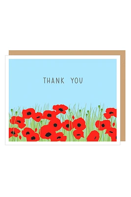 Poppy Field Thank You Note Card