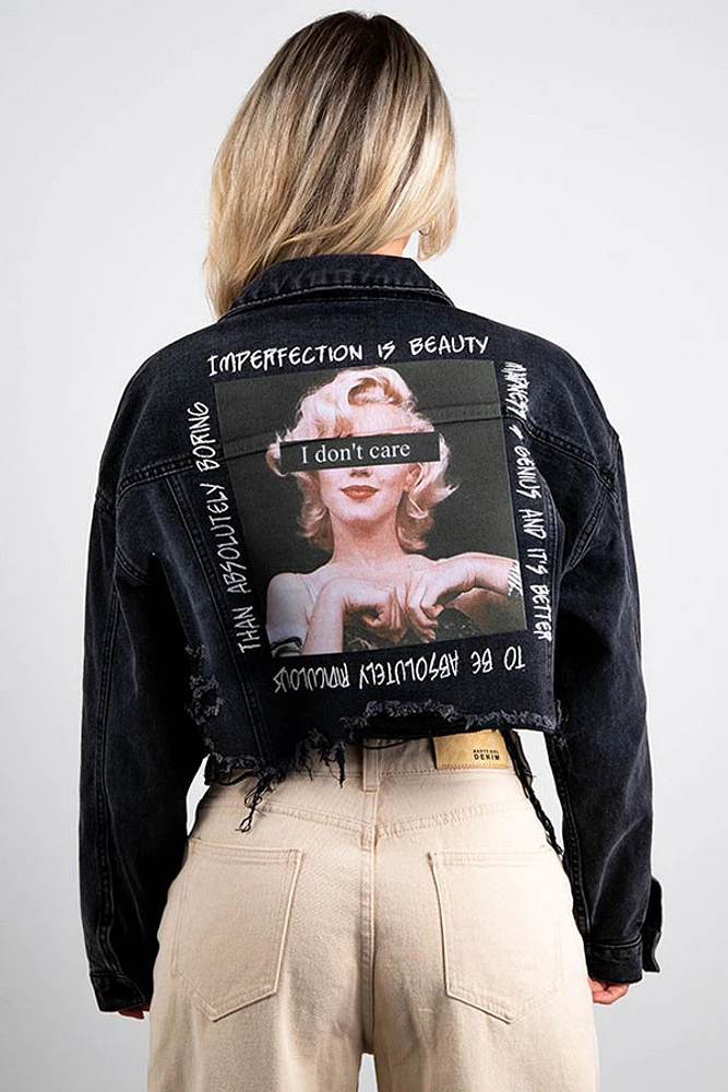 Marilyn I Dont Care Jean Jacket | Black