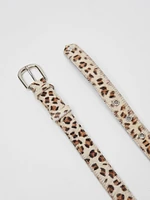 Wild Heart Skinny Belt | Leopard