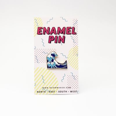 Waves Enamel Pin