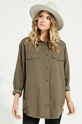 Guide Oversized Shirt Jacket | Olive