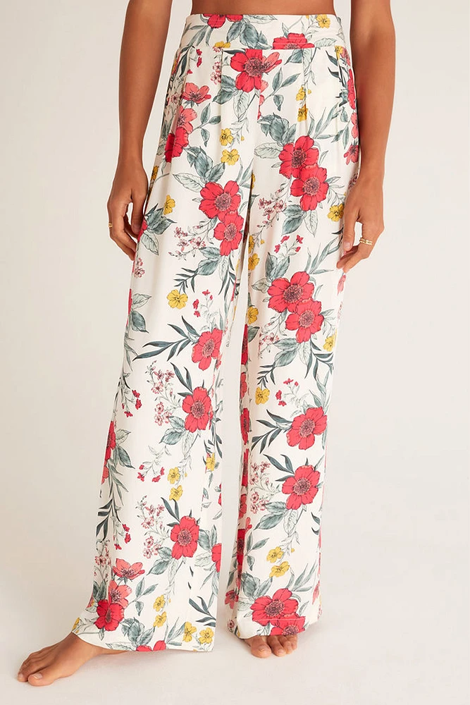 Seaside Floral Pant | White Sand