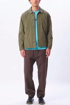 Contrast Zip Shirt Jacket | Smokey Olive