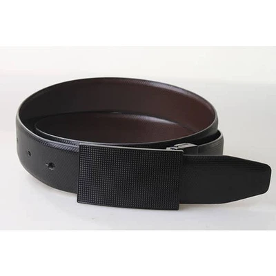 Leather Reversible Plaque Belt | Black