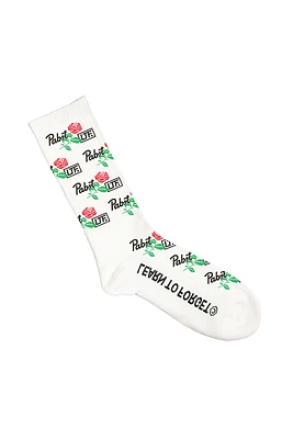 Pabst Rose Socks | White