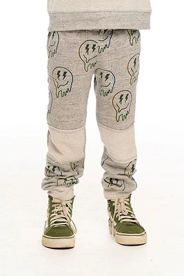 Boys Drippy Smiles Terry Pant | Heather Grey