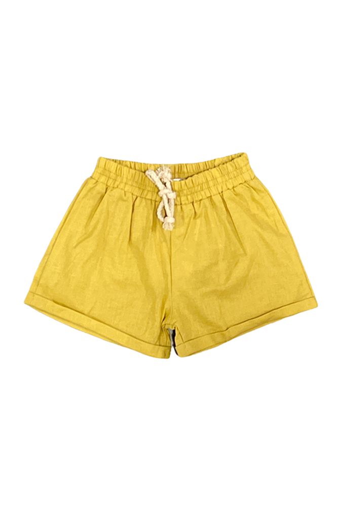 Peyton Linen Shorts | Mustard