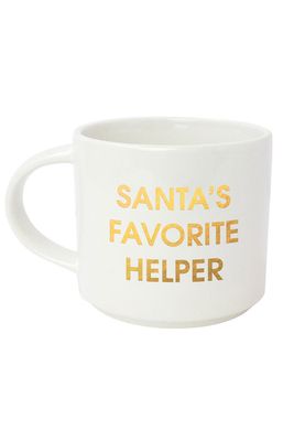 Santa's Favorite Helper Mug | White Gold