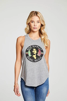 Bob Marley Rebel Muscle Tank | Grey