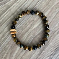 Roots Bracelet | Blue Tiger Eye + Bone Saucer