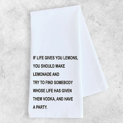 If Life Gives You Lemons Tea Towel | White