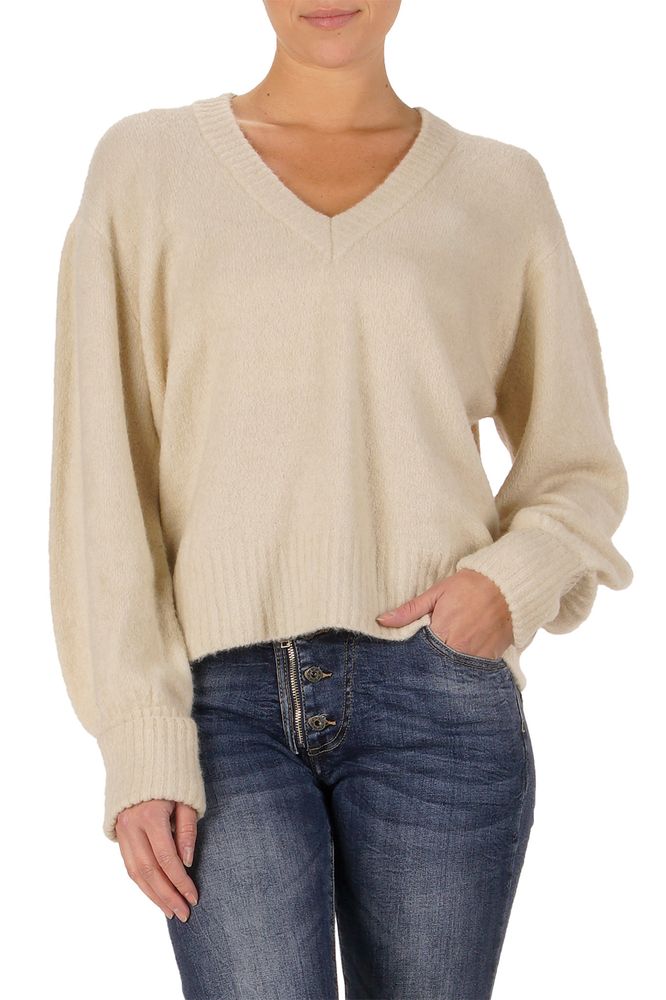 V Neck Sweater | Natural