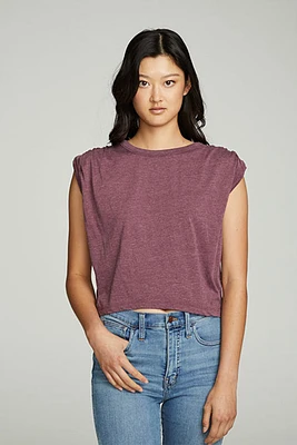 Shirred Muscle Tee | Brandy