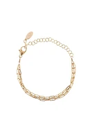 Denver Mini Paperclip Triple Strand Bracelet | Gold