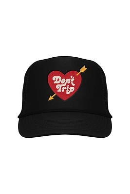 Heart & Arrow Embroidered Trucker Hat | Black