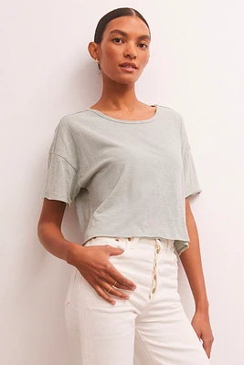 Hazel Slub Tee | Worn Jade