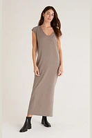 Laurel V-Neck Slub Midi Dress | Ash