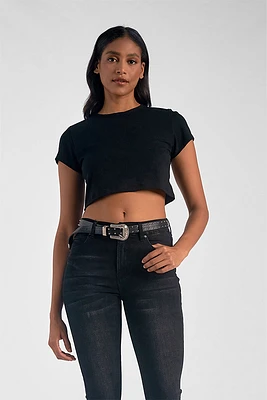 S/S Crop Top | Black