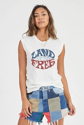 Land Of The Free Muscle Tank | White