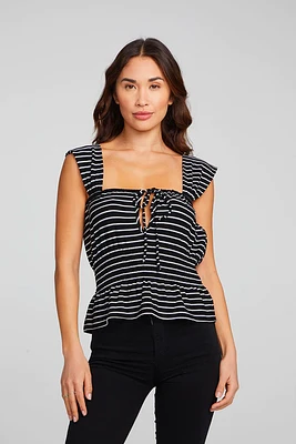 Bayshore Tank | Black/White Stripe