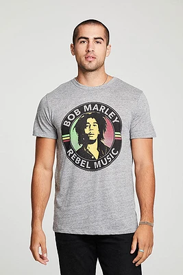 Bob Marley Rebel Music Tee | Stk Grey