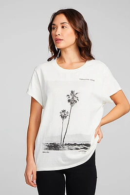 B&W Palm Tree Tee | Bright White