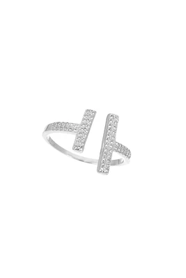 Melrose CZ Pave Double Bar Ring | Silver