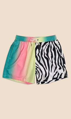 Vertical Stripe Zebra Swim Short