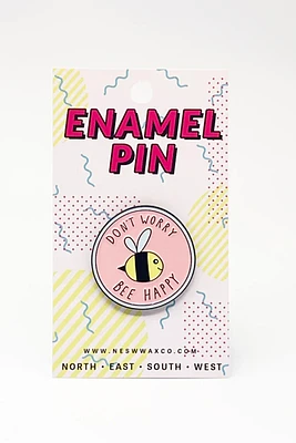 Dont Worry Bee Happy Enamel Pin