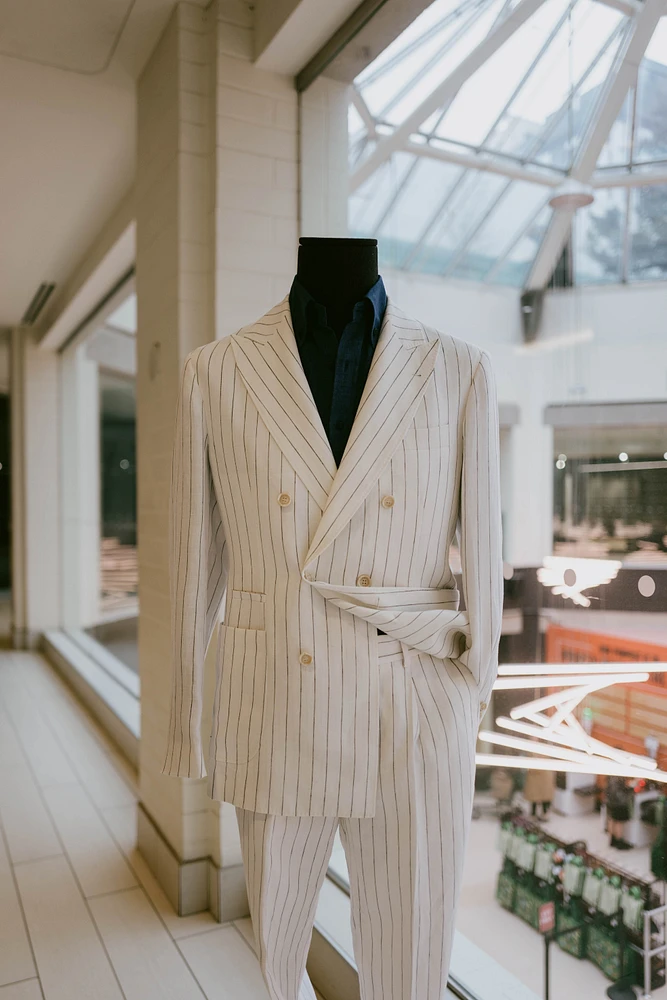 Linen Chalk Stripe Sports Jacket