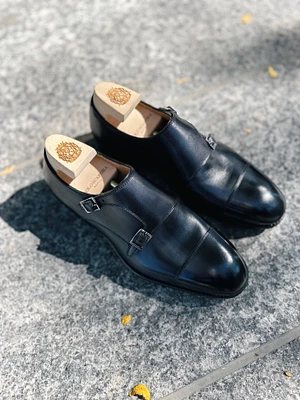 Double Monk Strap Shoes Antiqued Furore