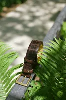 Handmade Alligator Belt in Chocolate