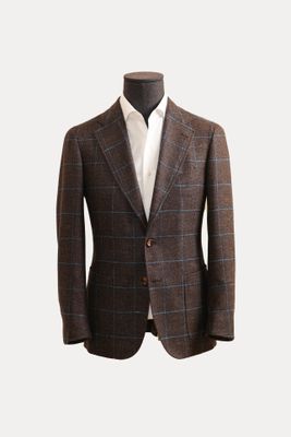 Hand-tailored Sports Jacket - Brown & Blue Check