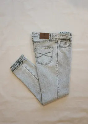 Aged Denim Leisure Fit Trousers