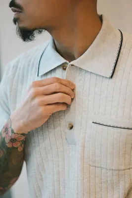 Cotton Polo-Style Sweater